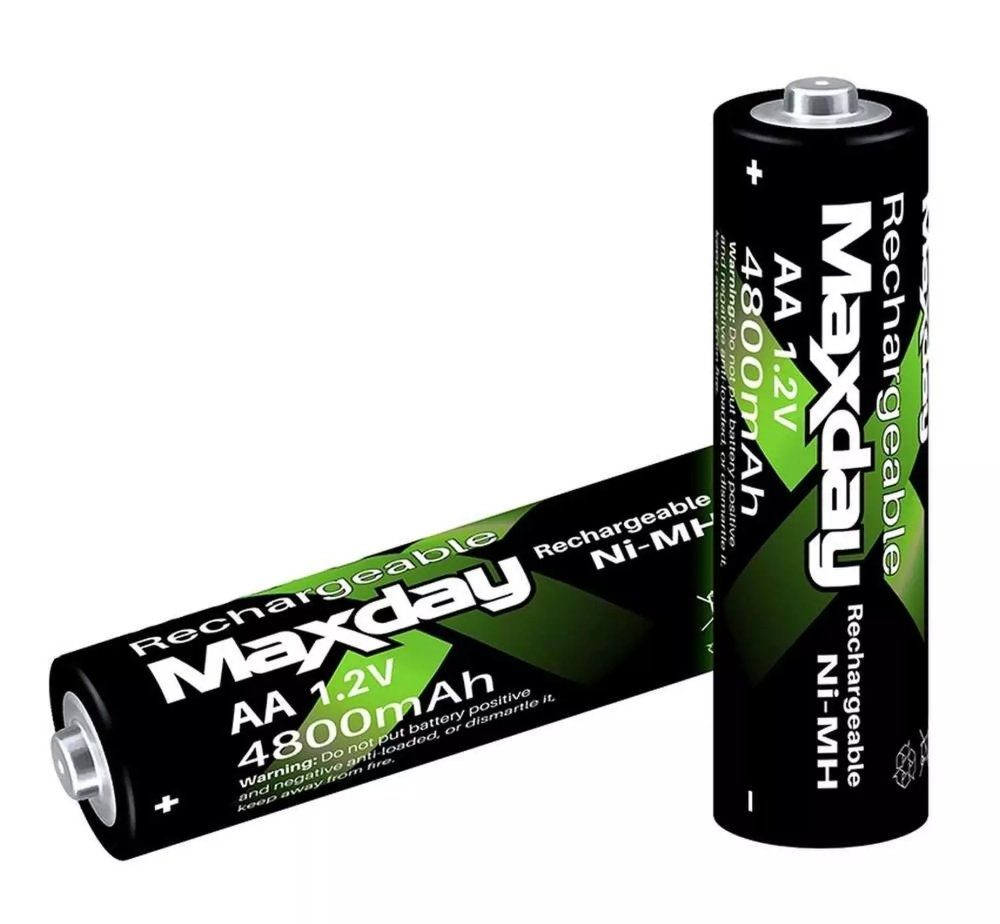 PACK 2 PILAS RECARGABLES AA MAXDAY 4800 mAh