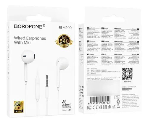 Audífonos Borofone Bm100 Max Con Micrófono jack 3.5mm Blanco